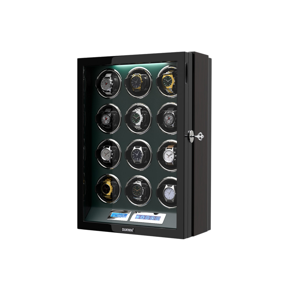 DUKWIN Automatic 12 Watch Winder Display Case Box LCD Touch Screen Display LED
