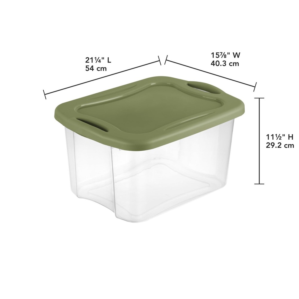 EZ Carry Storage Bin 40 Quart Clear Plastic Storage Container W/ Full-Grip