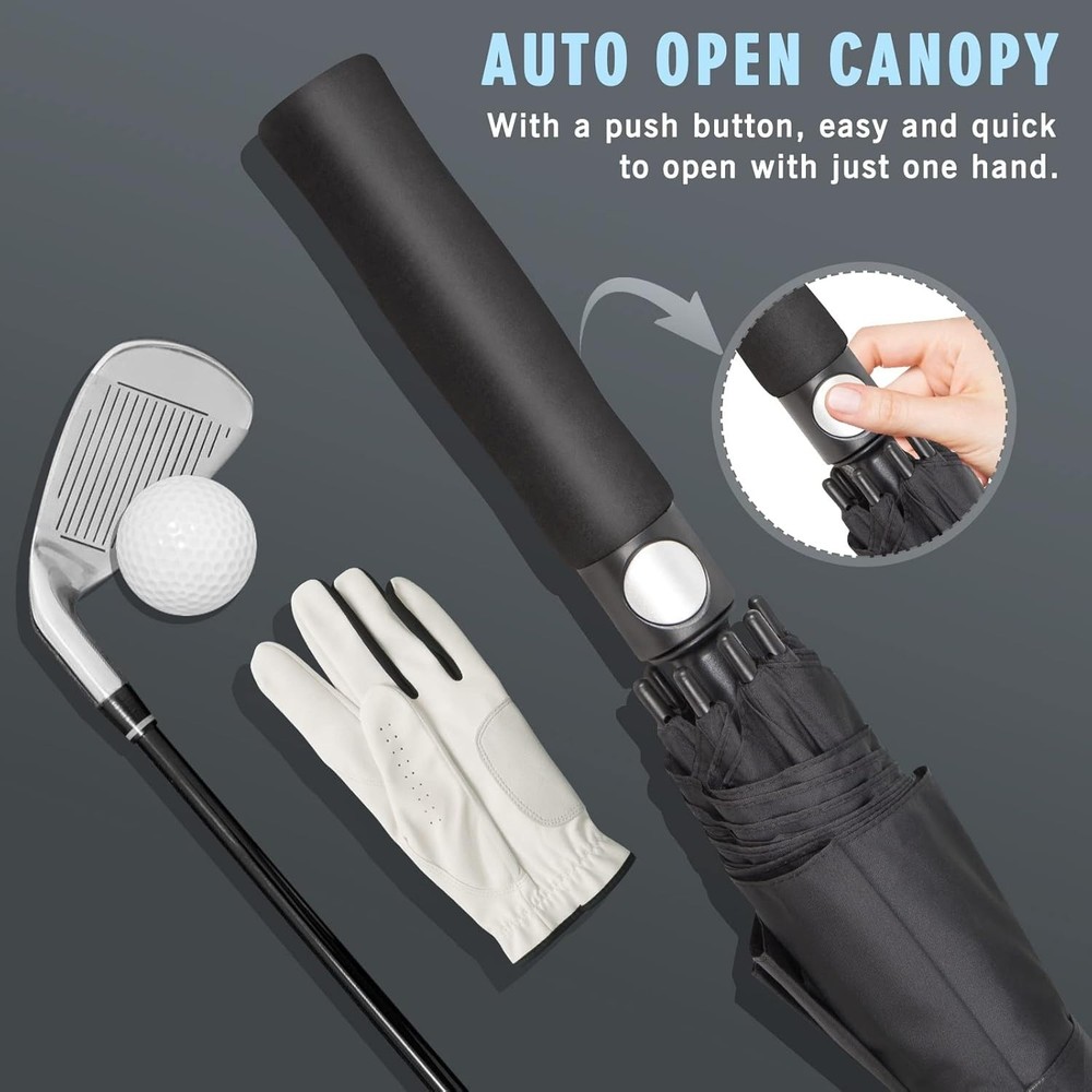 Golf Umbrella Windproof, Extra Large Oversized Heavy Duty Double Canopy for Rain