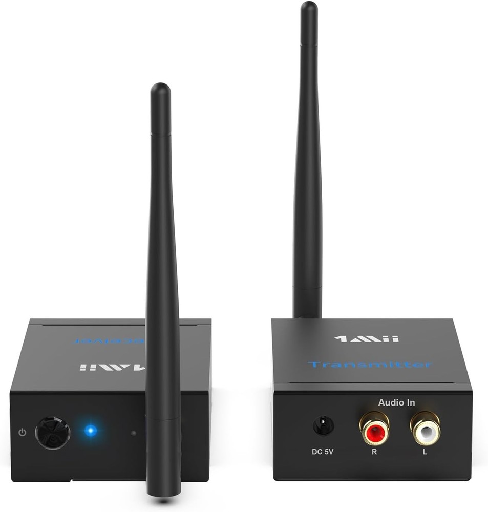 Wireless Audio Transmitter Receiver RCA AUX Long Range 320ft HiFi Audio Kit