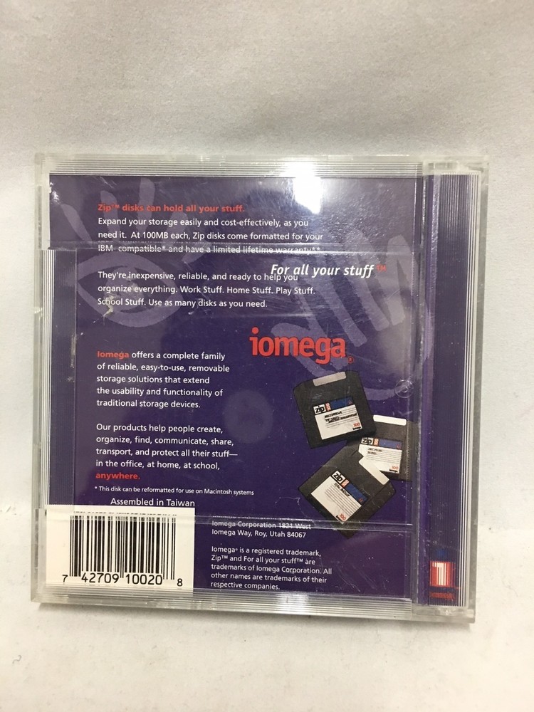 Iomega Zip 100MB Disk Formatted for IBM And Compatibles