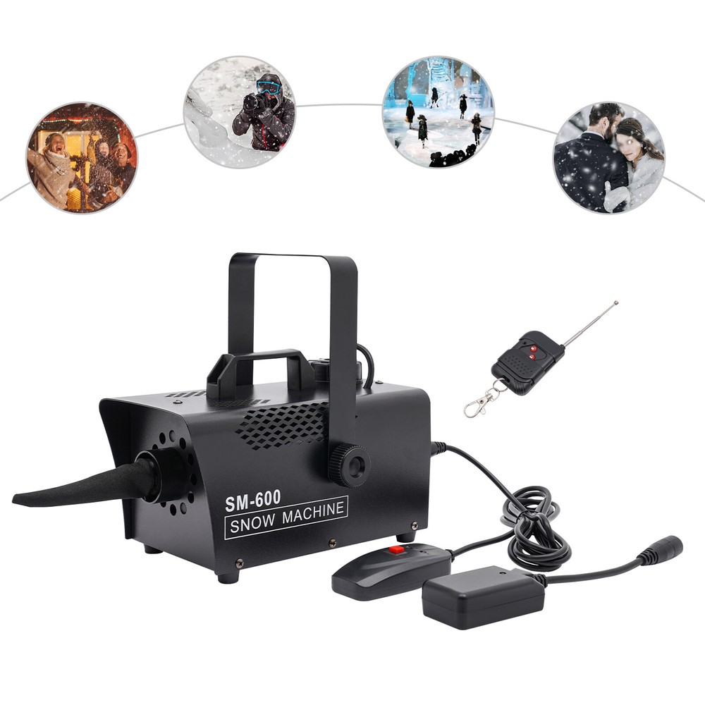 Snowflake Maker 600W Stage Snow Machine Wired/Wireless Remote Control Concert DJ