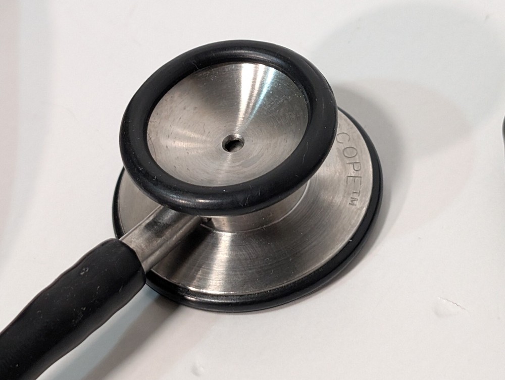 (3) ADC Adscope and unbranded Stethoscopes, Assorted Colors Red Black Grey