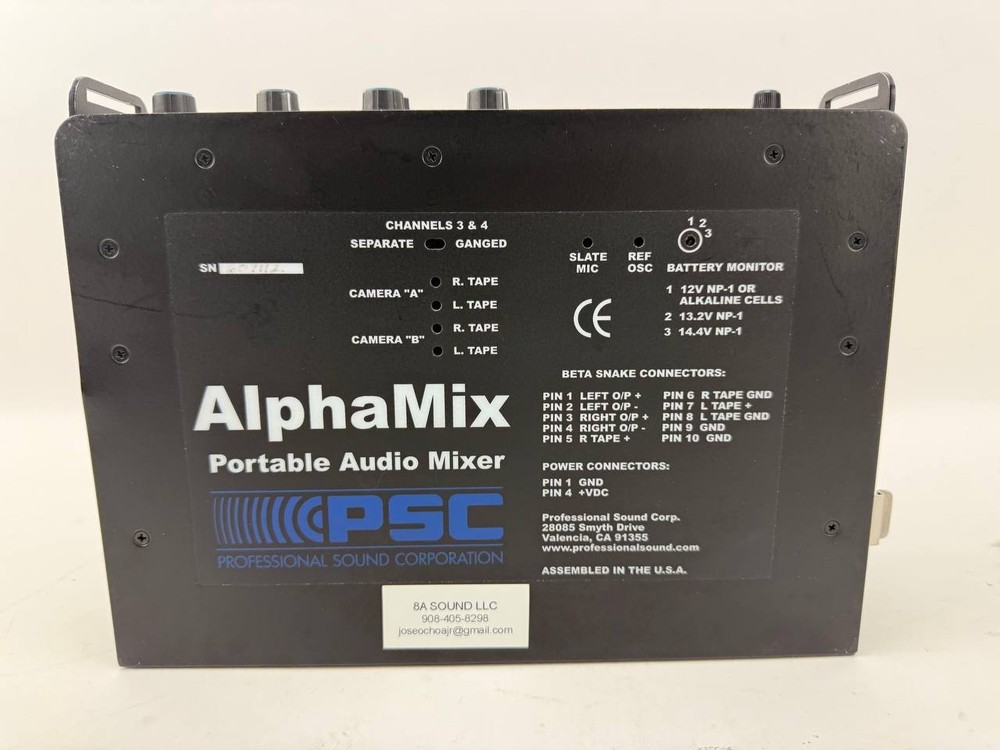 PSC AlphaMix 4 Channel Portable Mixer *Untested*