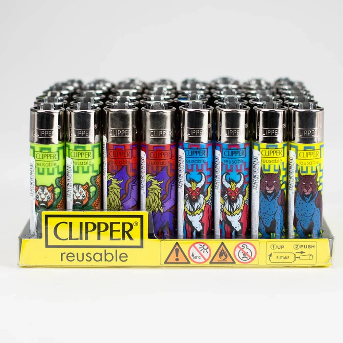 CLIPPER – Creatures Design – Eliments Refillable Lighters (Value Pack of 48)