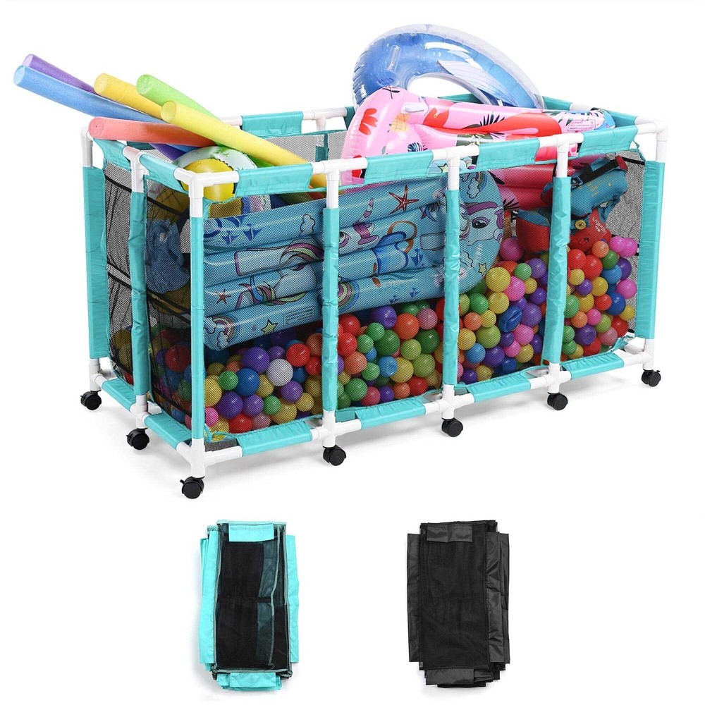 AplusChoice 274-gallon Mesh Pool Storage Bin Rolling Cart Replacement Mesh Cover