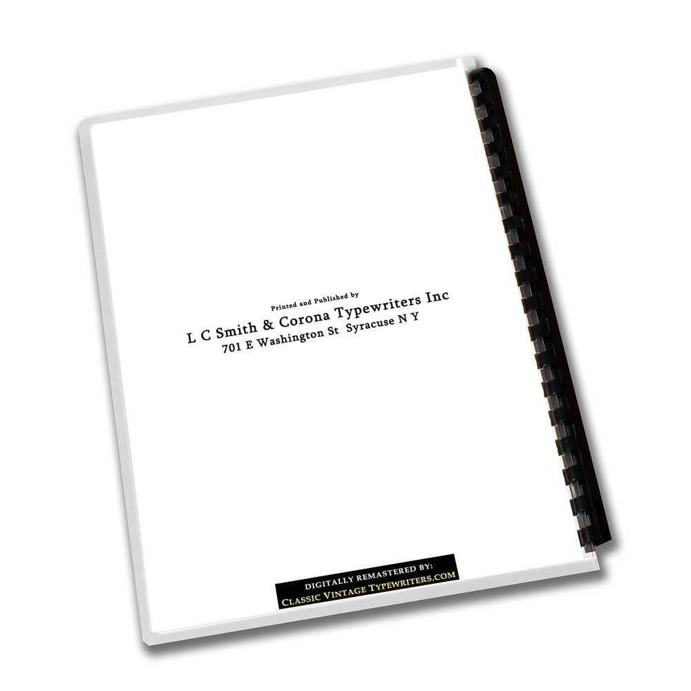 Smith Corona Sterling Typewriter User Manual Operating Instructions