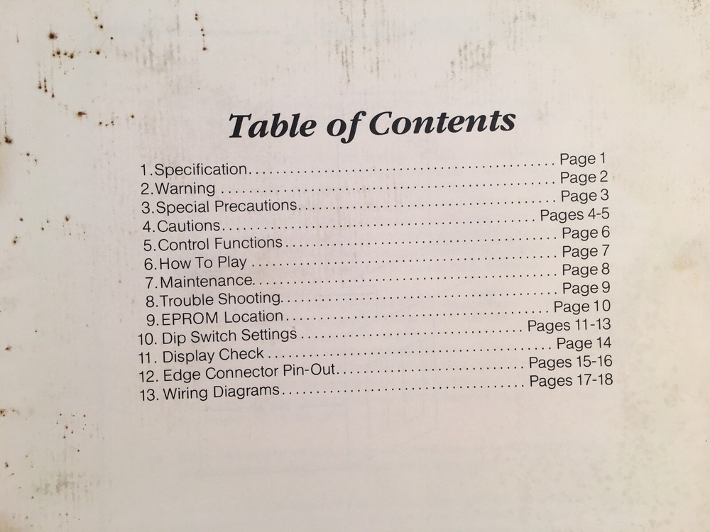 Tecmo Bowl Service Instruction Manual