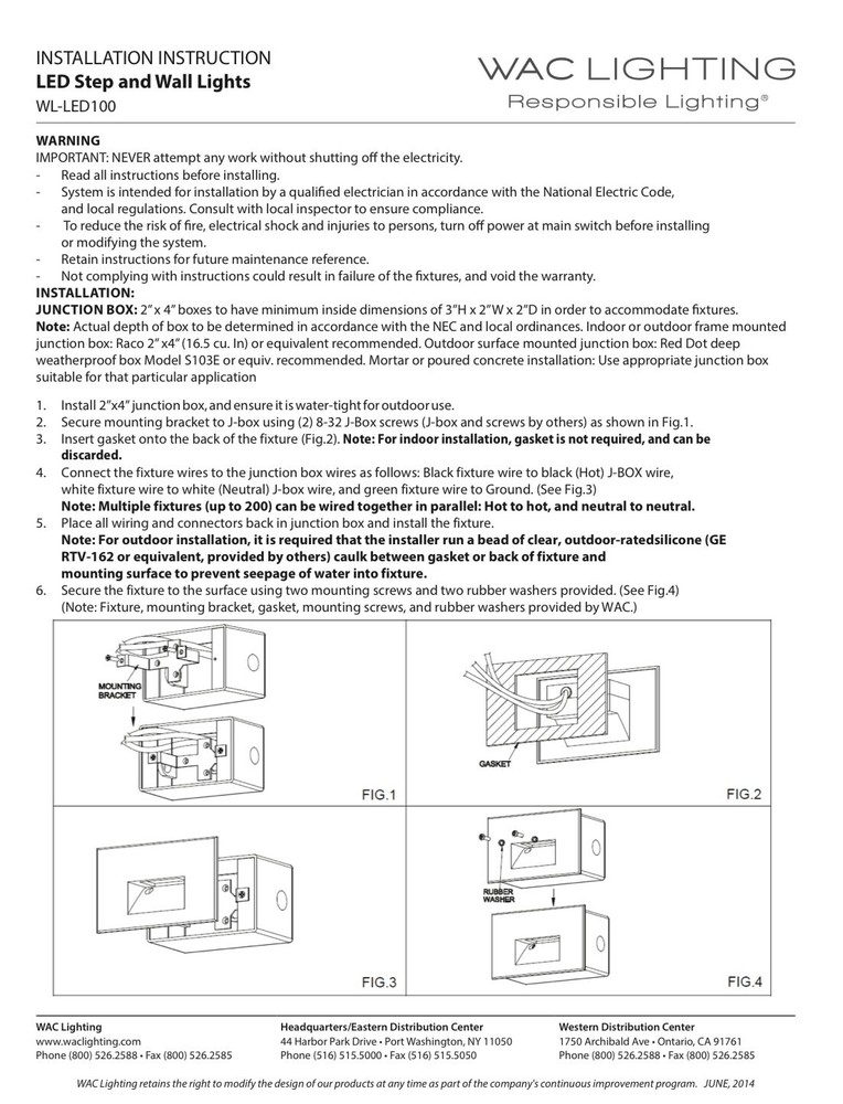 WAC WL-LED100-27-BZ LED Horizontal Step light