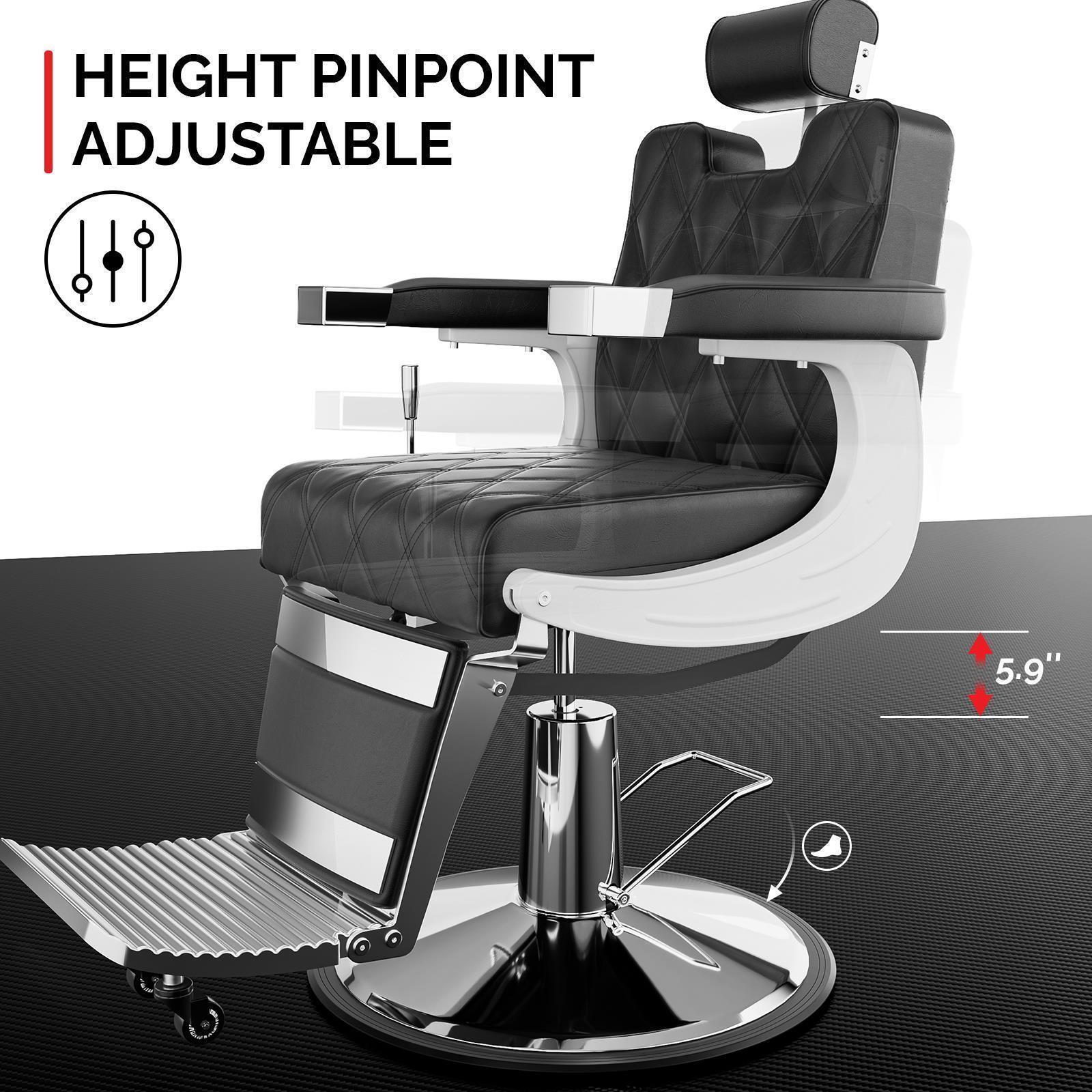 Retro Barber Chair Heavy Duty Barber Chair Vintage Salon Chair Hydraulic Recline