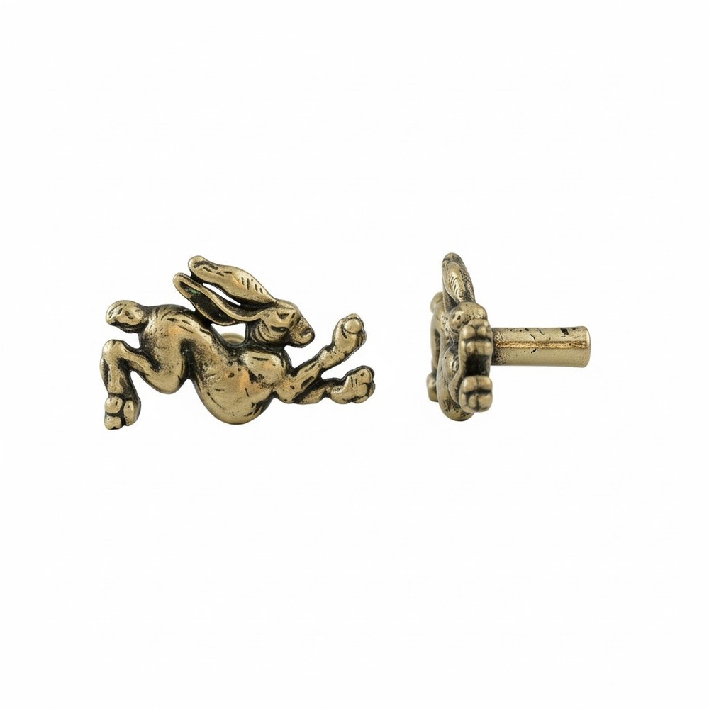 The Tangerine Store | Antique Brass Bunny Rabbit Drawer Knobs
