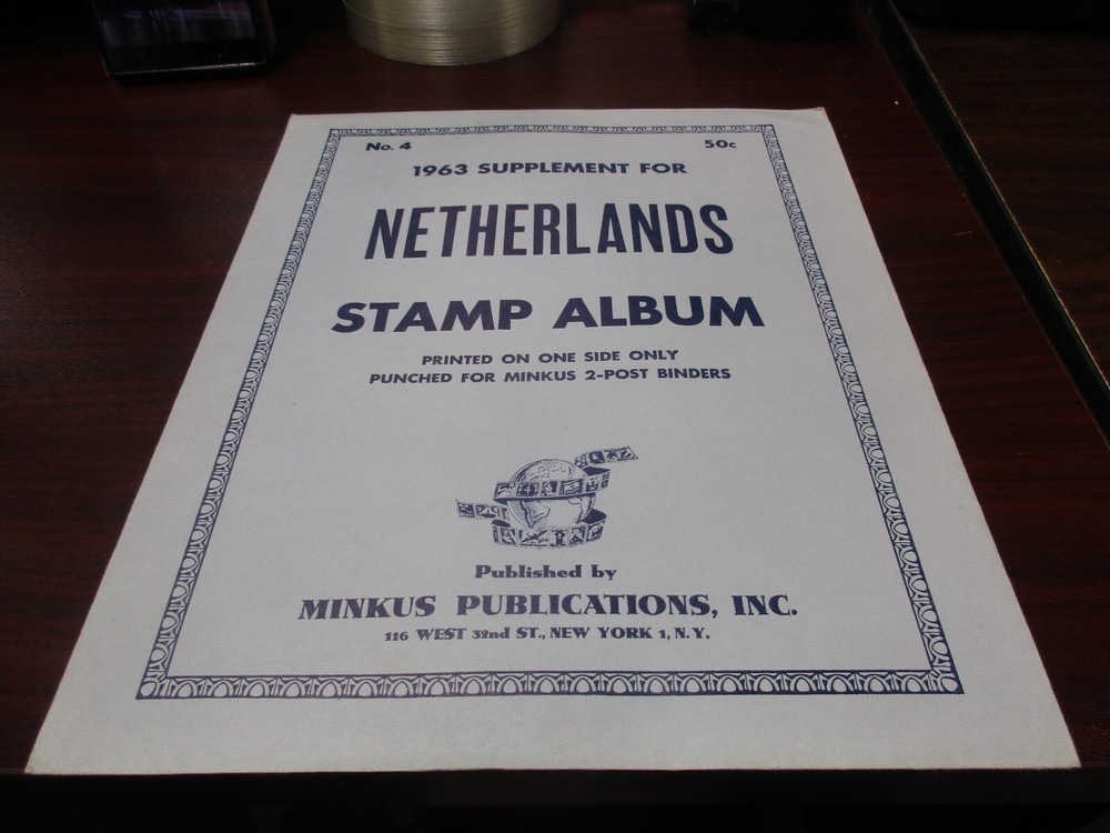 "MINKUS"  ALBUM PAGES  1963  SUPPLEMENT  NETHERLANDS  #4    W/FREE SHIPPING!!!