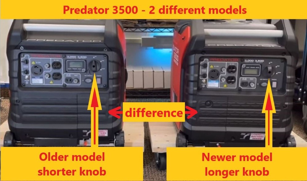 Predator Generator 3500W Knob Switch Run Choke selector - new 3D printed part