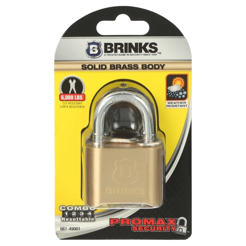 New Brinks Solid Brass 50mm Resettable Combination Padlock with 1in Shackle