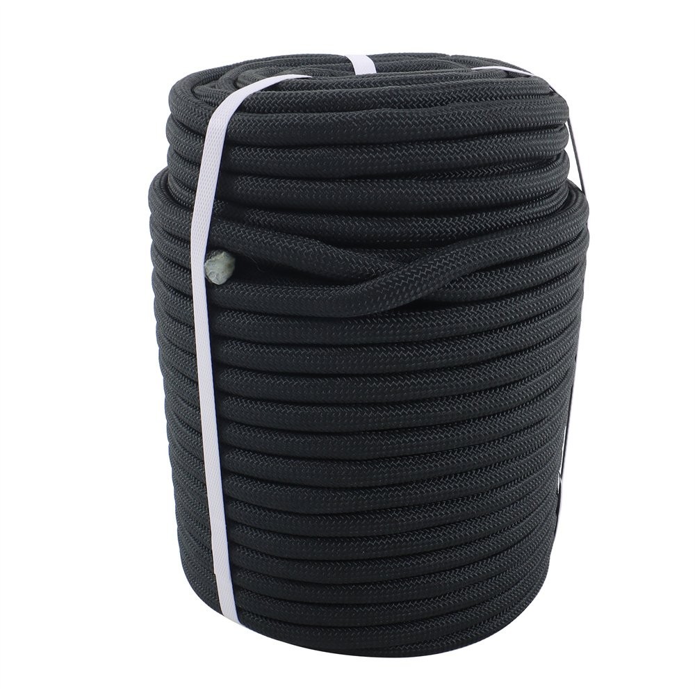 1/2" X150' Double Braided Polyester Rope Strong Arborist Rigging 48 Strand Black