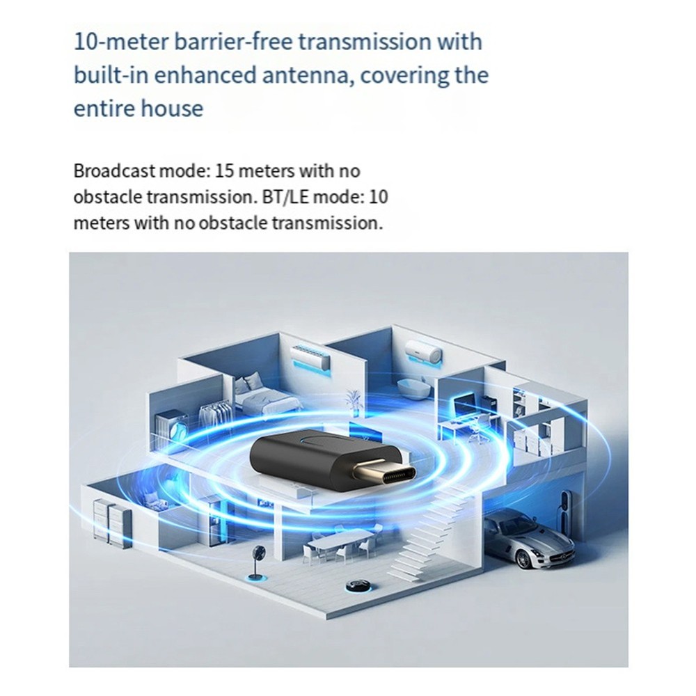 LE Audio Transmitter with Auracast Bluetooth 5.4 -LL/ LC3 Type-C Stereo3362