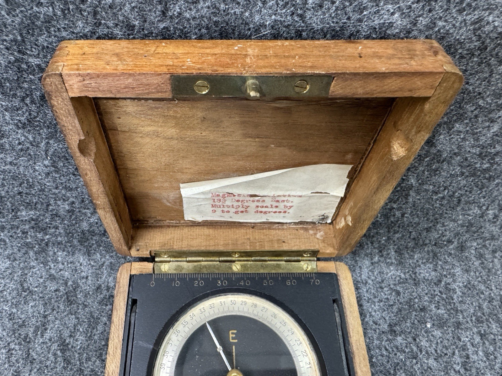Antique Stoppani Engineering / Transit Compass in Wood Box