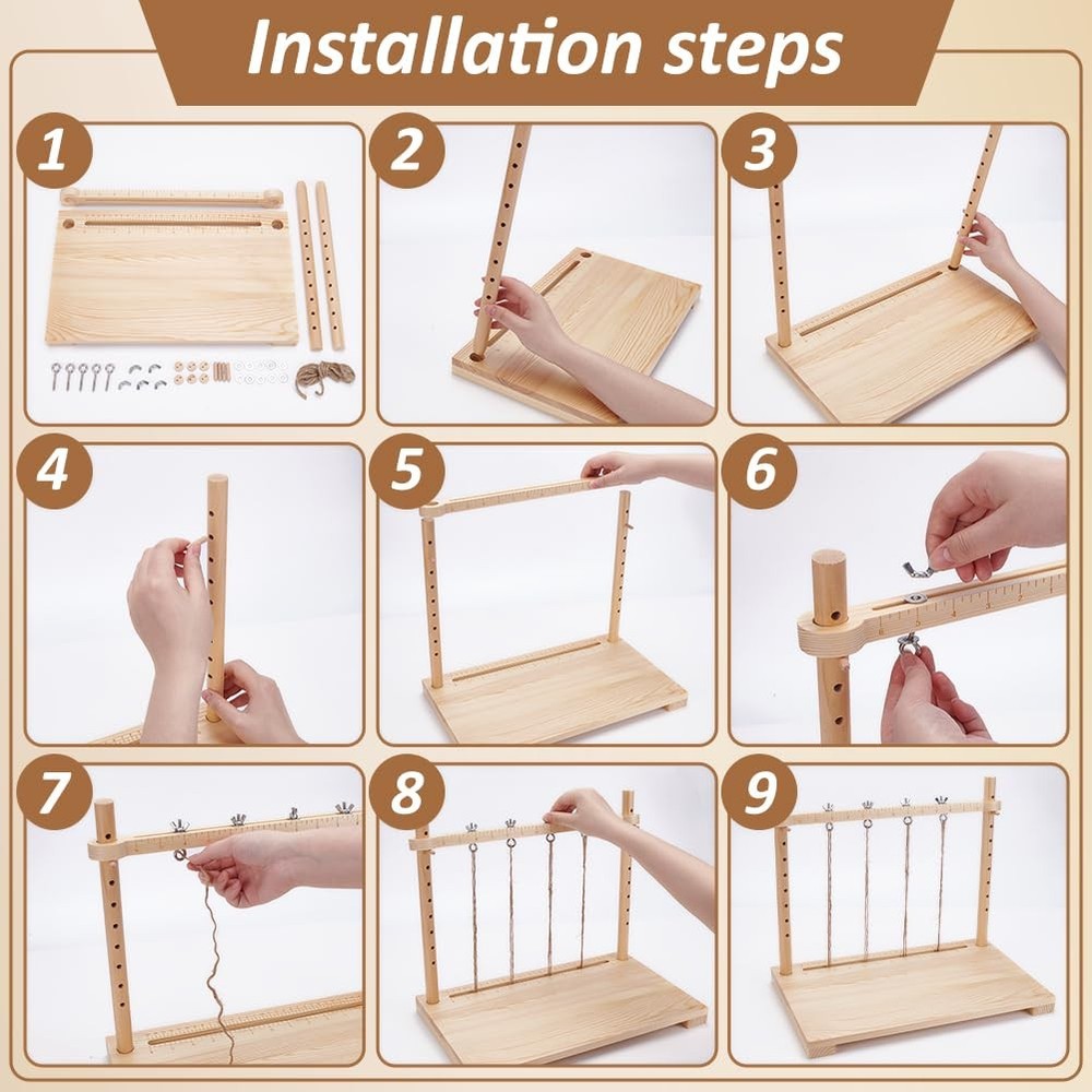 15.7x9.4inch Bookbinding Sewing Frame Set, Hand DIY Book Binding Tools with H...