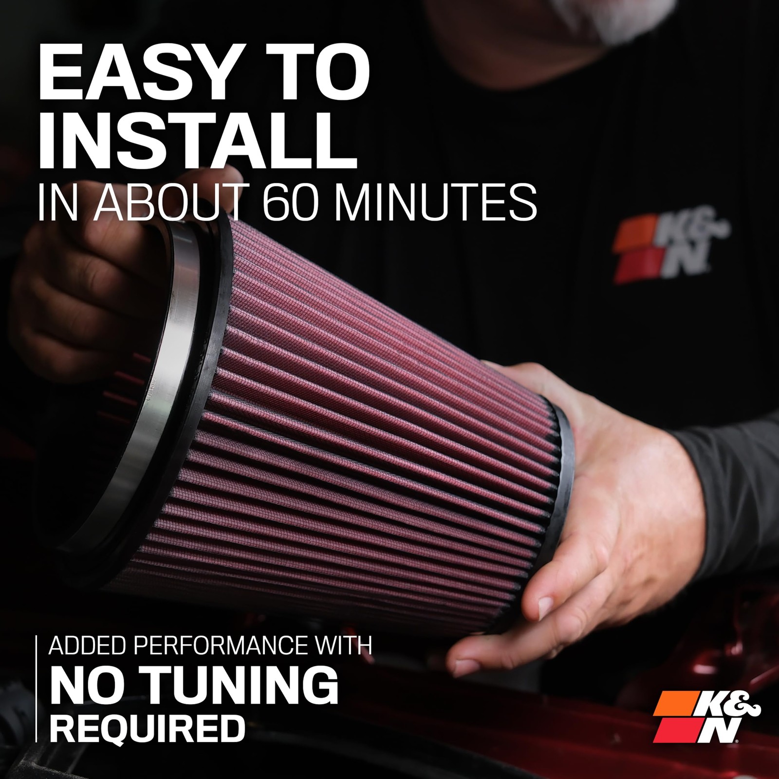 K&N 69-1510TC Performance Cold Air Intake System Kit for 22-25 Honda Civic 2.0L