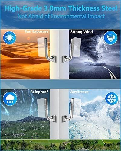 Universal Adjustable Antenna Mounting Pole, 14-Inch Waterproof J Bracket,
