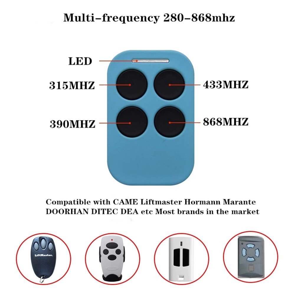 Replace for 250K-SLIM RP 433Mhz TAU Rolling Code Remote Control Key Fob