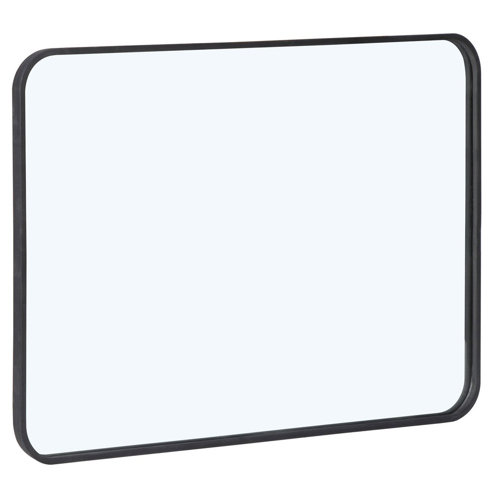 24" x 36" Rectangular Bathroom Mirror Wall Mount Mirror with Black Metal Framed