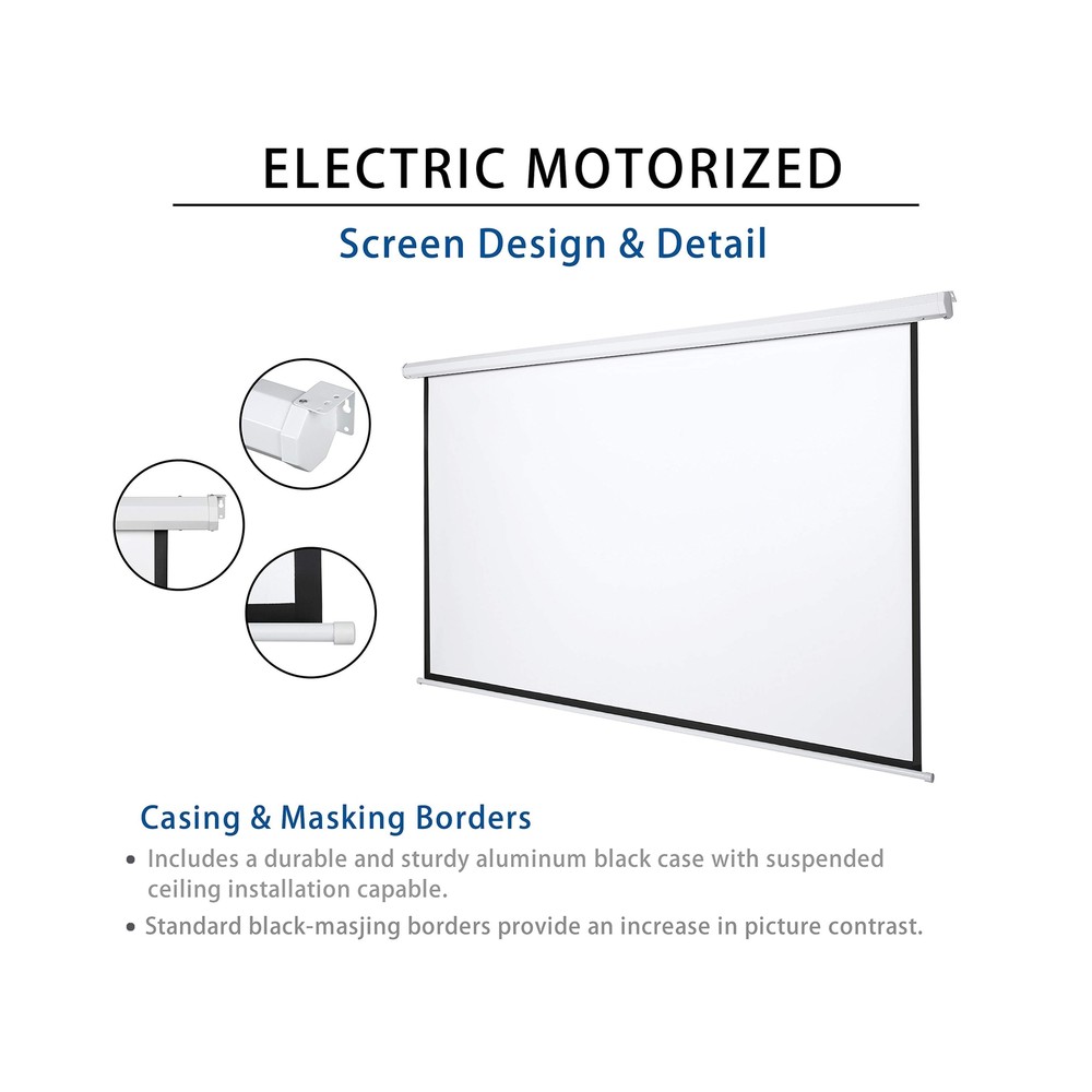 Kayle 110" Motorized Projector Screen Electric Diagonal Automatic Projection ...