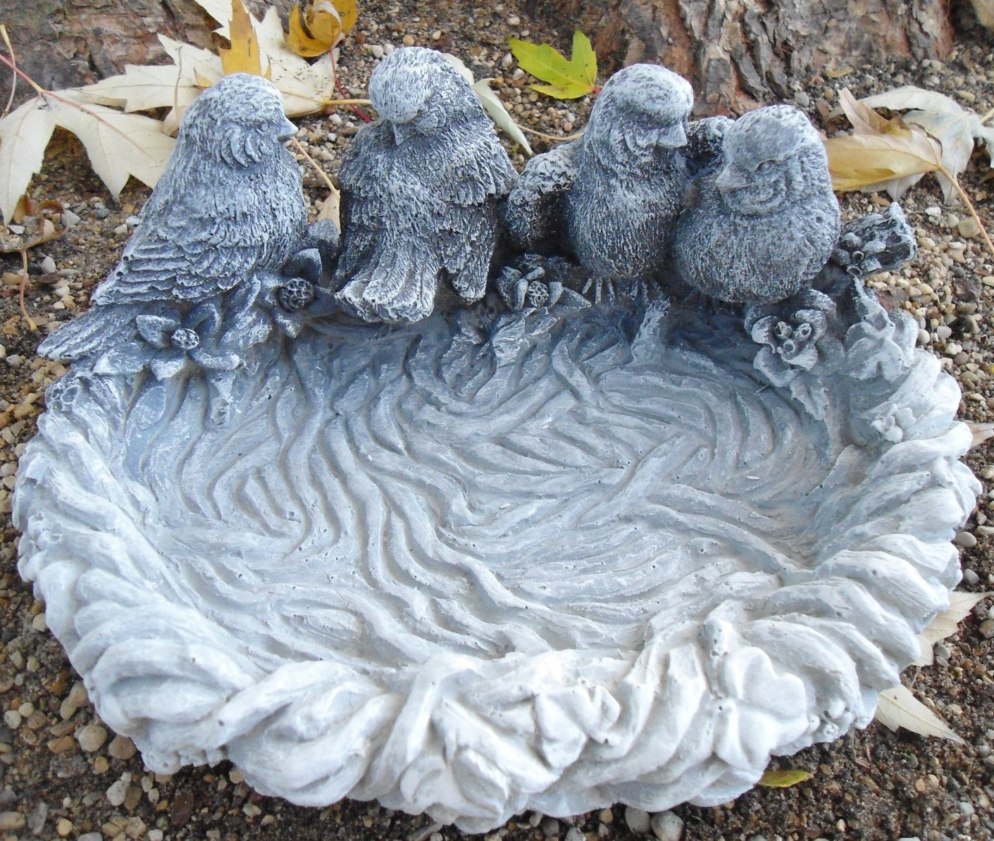 Latex bird birdbath mold plastic support concrete mould 9" x 7" x up to 3.5"H