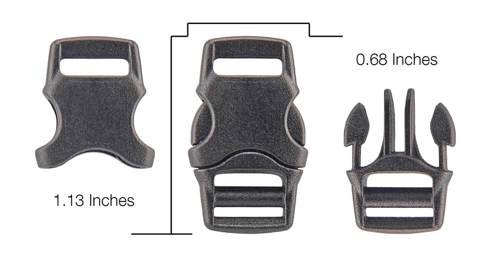 10 - 3/8 Inch Side Release Flat Plastic Buckle YKK