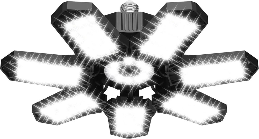 LED Garage Light Bulb Deformable Ceiling Fixture Lights E26/E27 Workshop Lamp US