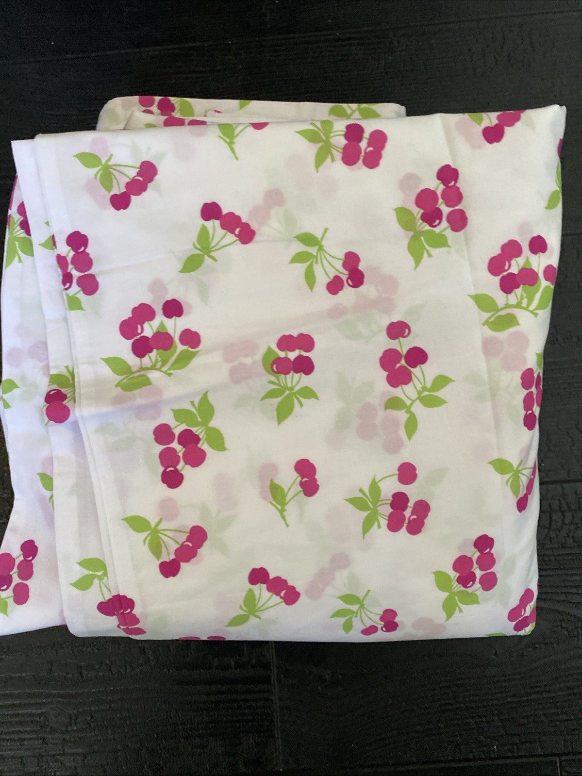 Company Store Kids Cotton Queen Size Duvet Cover Cherries Cherry Print NWOT New