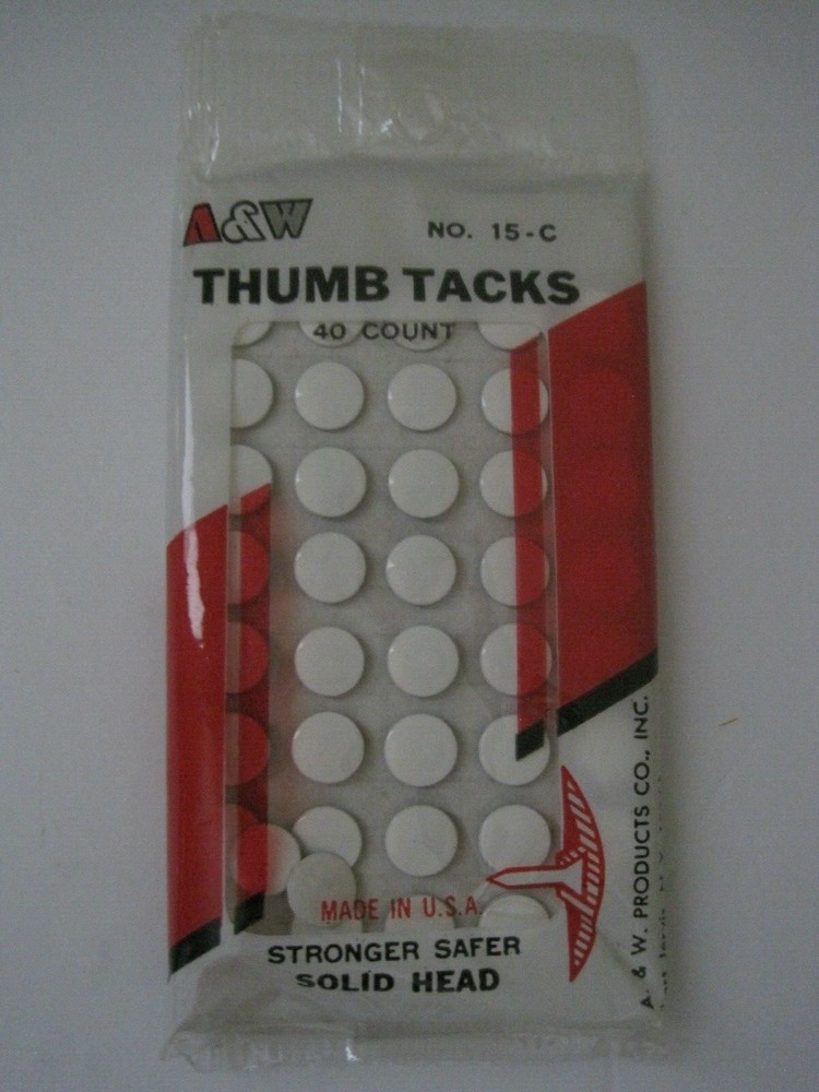 A & W Thumbtacks 40 Count NIP