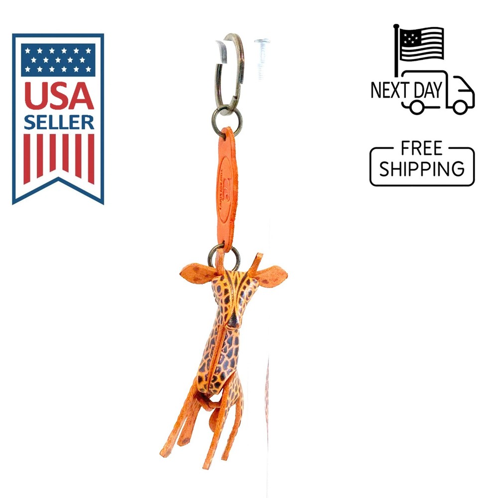 Giraffe Handmade Leather Keyring