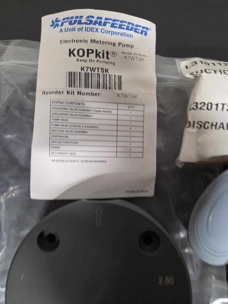 Pulsafeeder K7WTSK METERING PUMP REBUILD