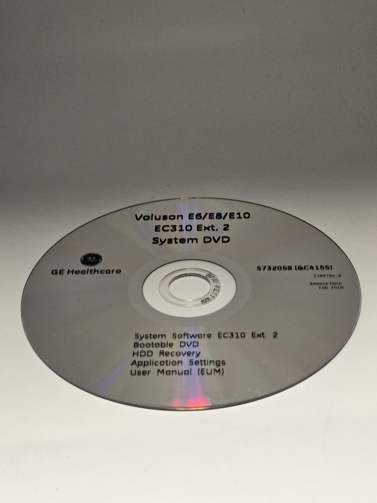 GE Voluson E10/E8/E6 EC310 EXT. 2 SYSTEM SOFTWARE