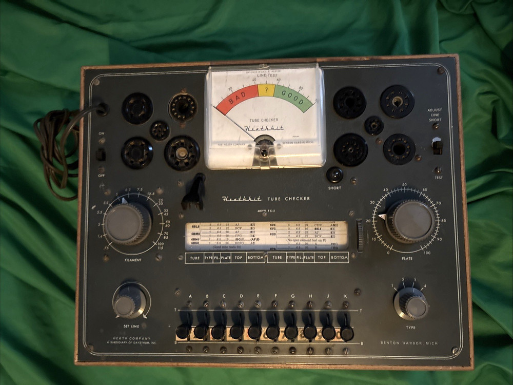 Heathkit TC-2 Tube Tester Working