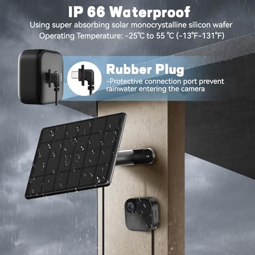 4 Pack 6W Solar Panel for Blink Camera, 2500mAH Panel Compatible with Blink