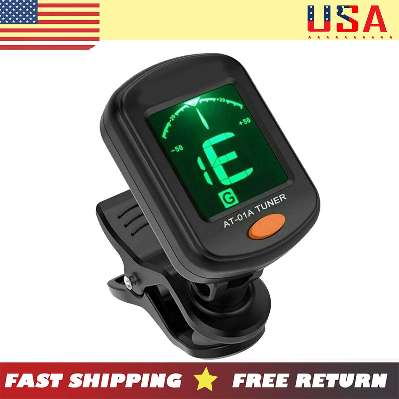 LCD Clip On Chromatic Acoustic Electric Guitar Bass Ukulele Banjo Violin Tuner