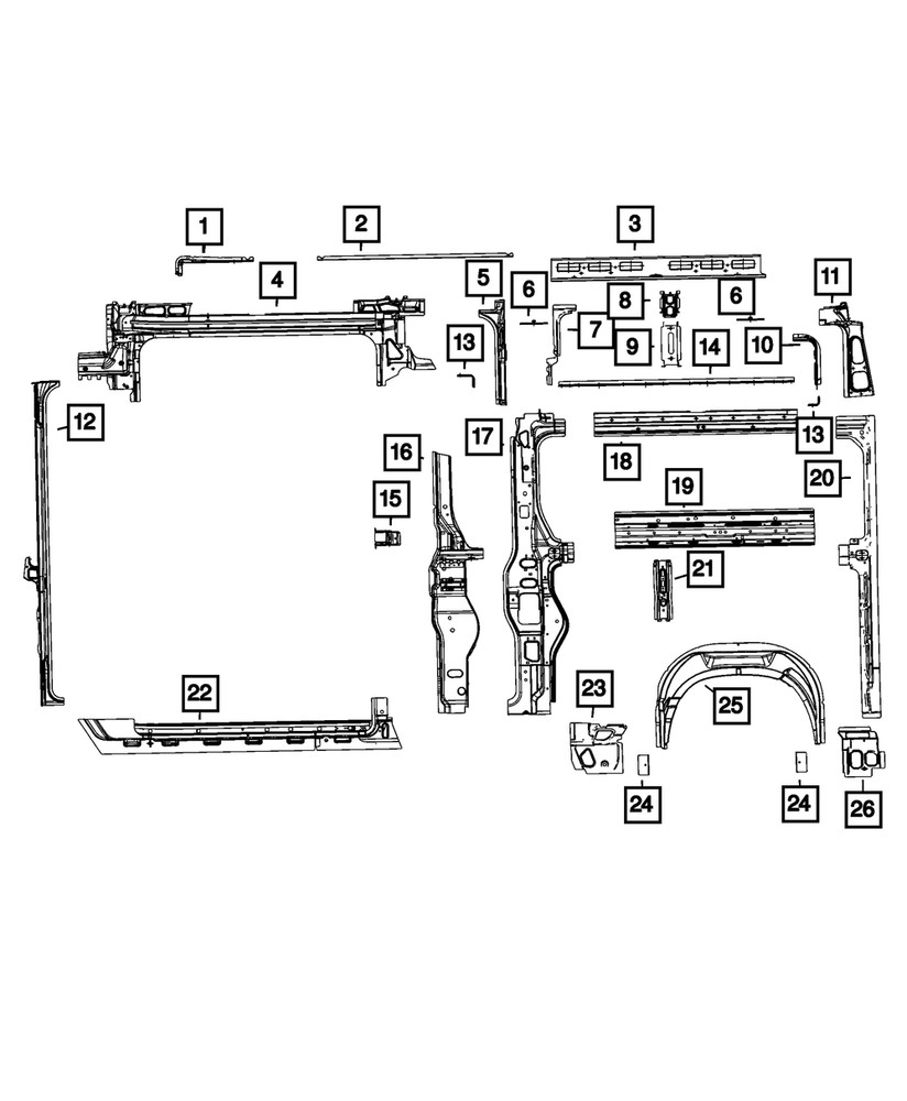 Genuine Mopar B-Pillar Reinforcement 68185643AA