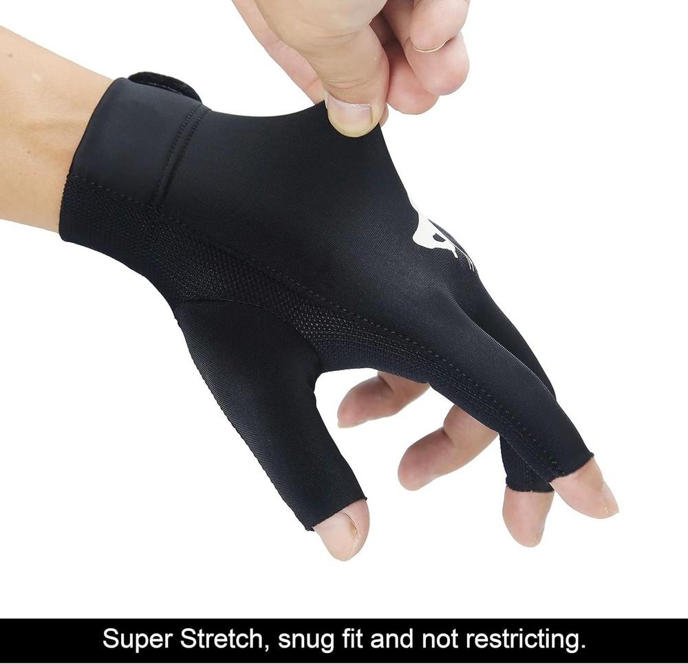 Professional Left-Hand Billiard Pool Gloves - Adjustable, Lightweight Design