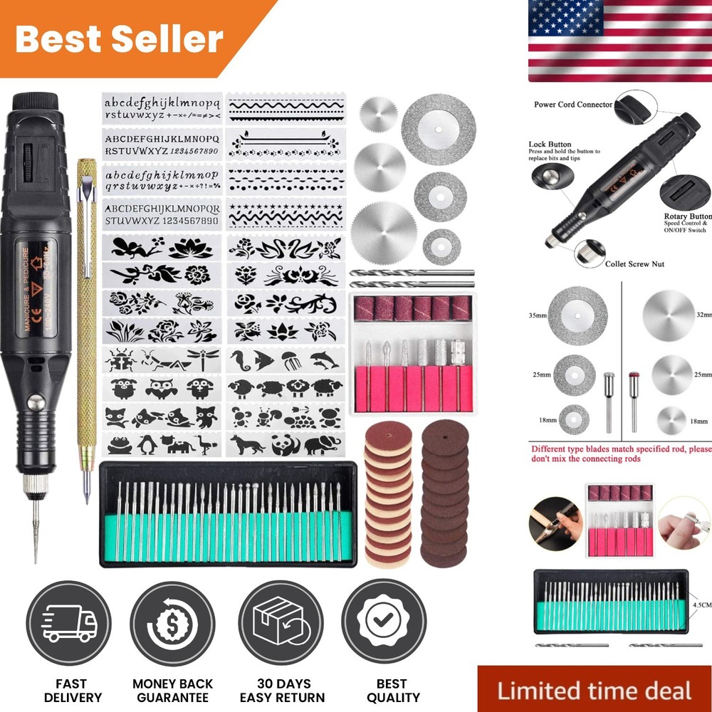 Variable Speed Engraving Tool Kit - 108 Accessories for Ultimate Personalization