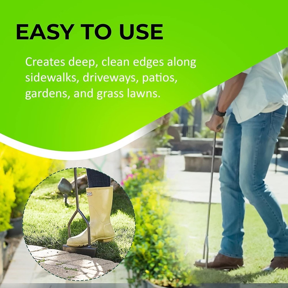 Compact Ergonomic Lawn Edger with Cushioned Handle - Effortless Grass Cutting