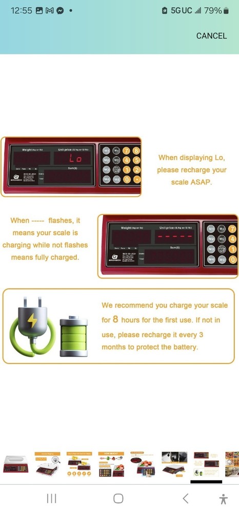 Bromech Price Computing Scale 66lb Digital Rechargeable Bcs-30-je21