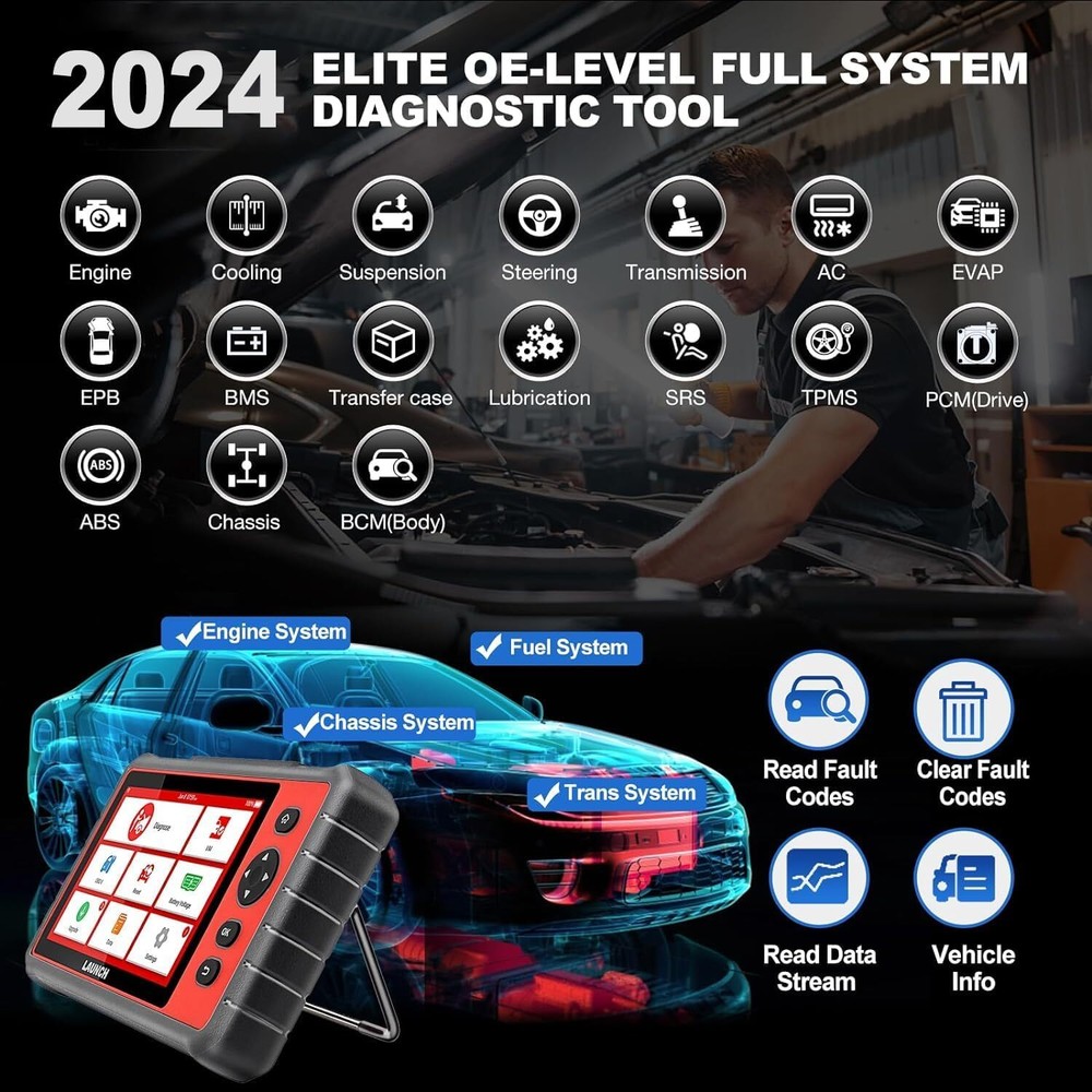 LAUNCH X431 CRP909 Pro All System Car OBD2 Diagnostic Scanner Key Programming