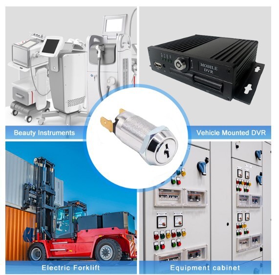 4 Momentary Switch Lock Electrical Barrel Switch Key Removable in Off Position