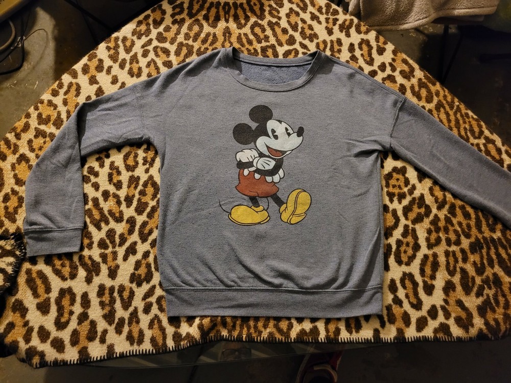 MICKEY MOUSE COOL MEDIUM GREY SUPER SOFT SWEATSHIRT LATE 90S MED COMFY