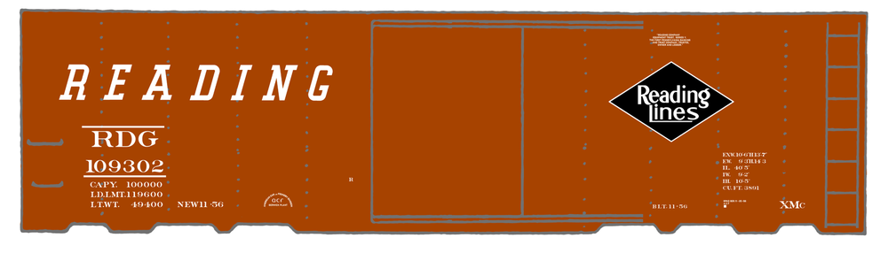 K4 O Scale Decals Reading 40 Ft Boxcar White Diamond Logo
