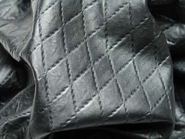 Leather Hides Imprinted Diamond Black
