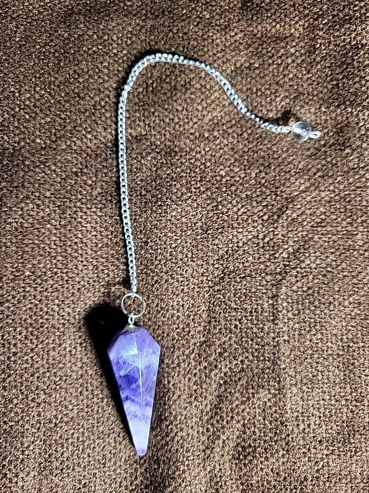 Lepidolite Pendulum Crystal Stone, Faceted Pendulum Divination Tools, Dowsing