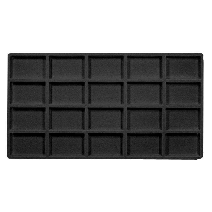 Black 20 Space Lighter Display Black Stackable Plastic Tray